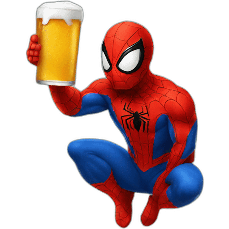 spider man drink a beer emoji