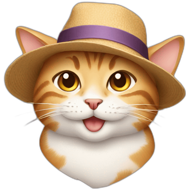 smiling cat with hat emoji