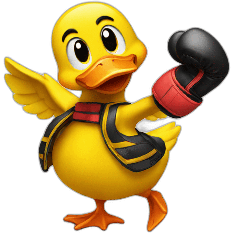 yellow duck with boxing gloves emoji