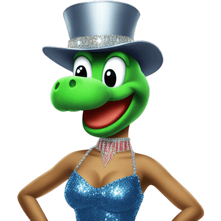 Yoshi as a Vegas showgirl  emoji