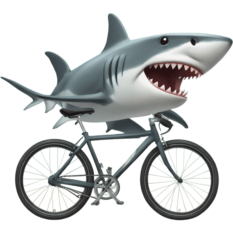 Sharks on bicycles emoji