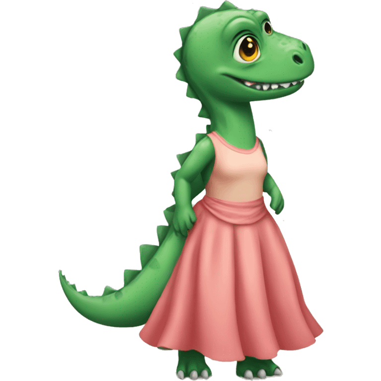 Dinosaure with a dress  emoji