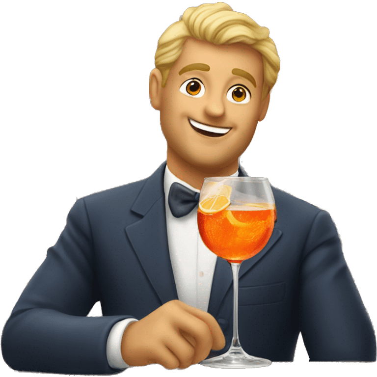 Winning trivia while drinking an aperol spritz emoji