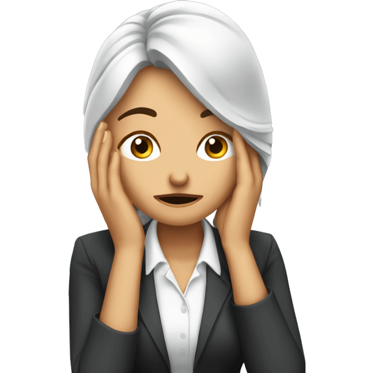 Business woman worried face palm emoji