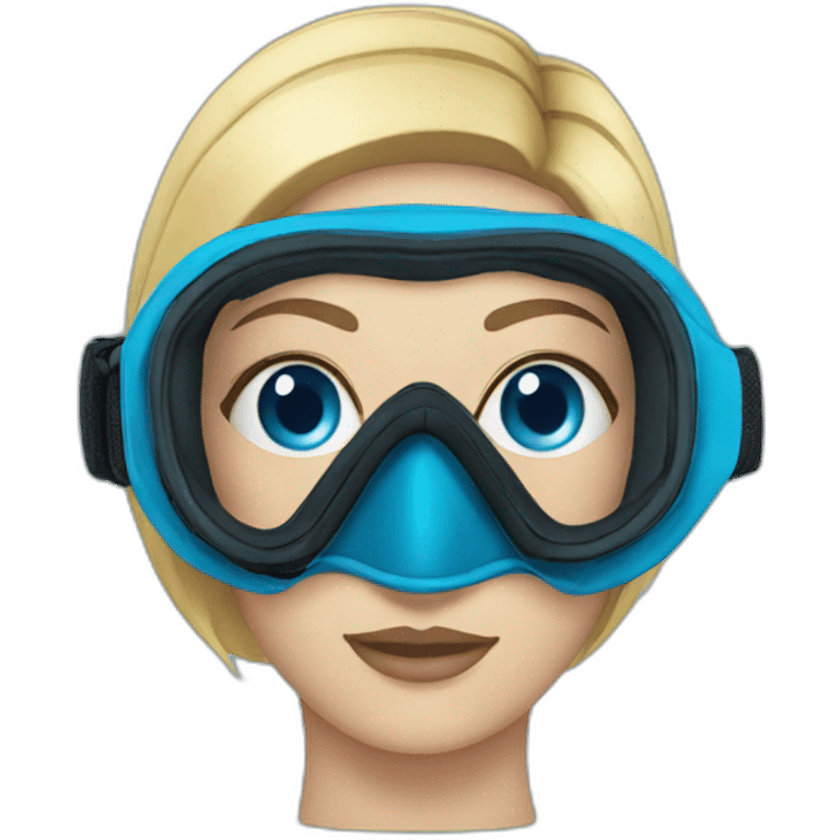 woman diving mask with blue eyes emoji