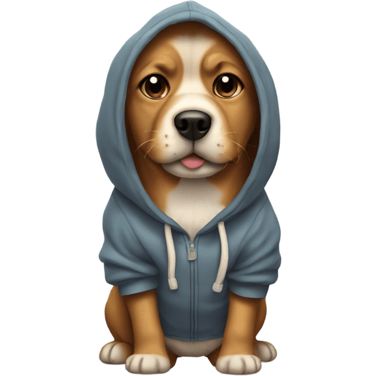 Dog with a hoodie emoji