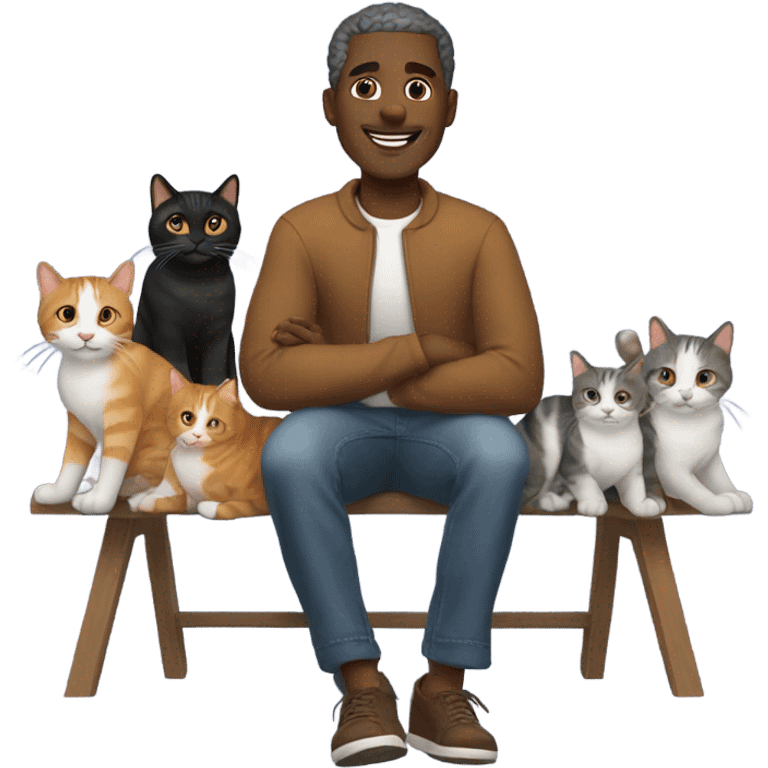 Black man with cats emoji