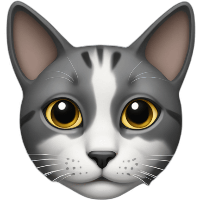 cat with white nose and grey and black ears emoji