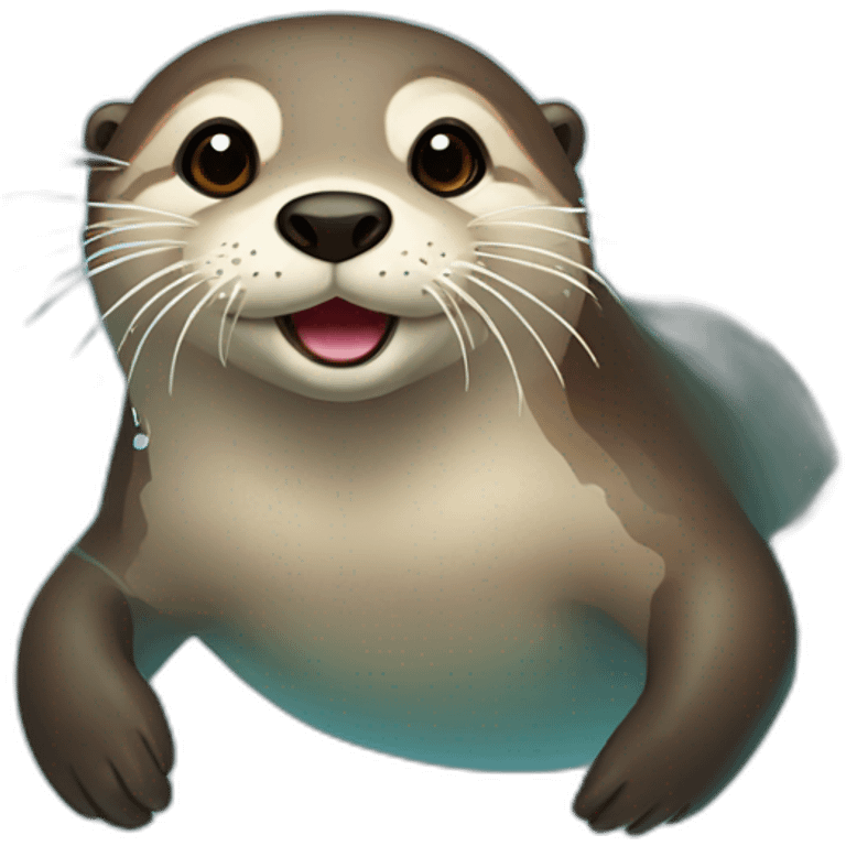 loutre affalés dans l'eau emoji