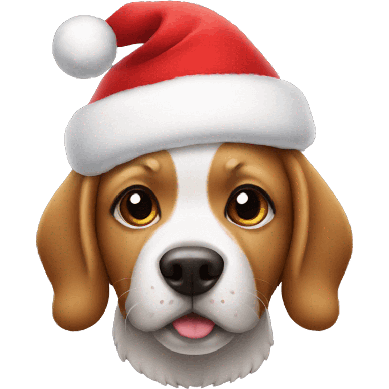 dog dressed a ssanta emoji