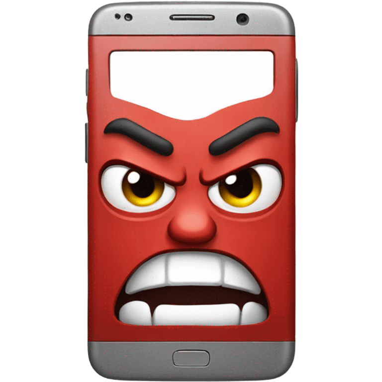 Red smartphone angry  emoji