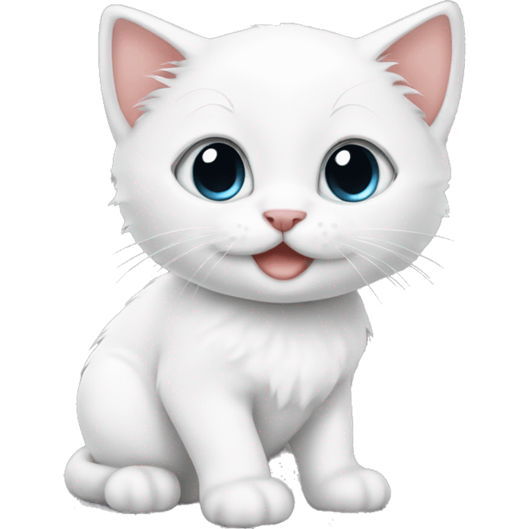 Cute white kitten emoji