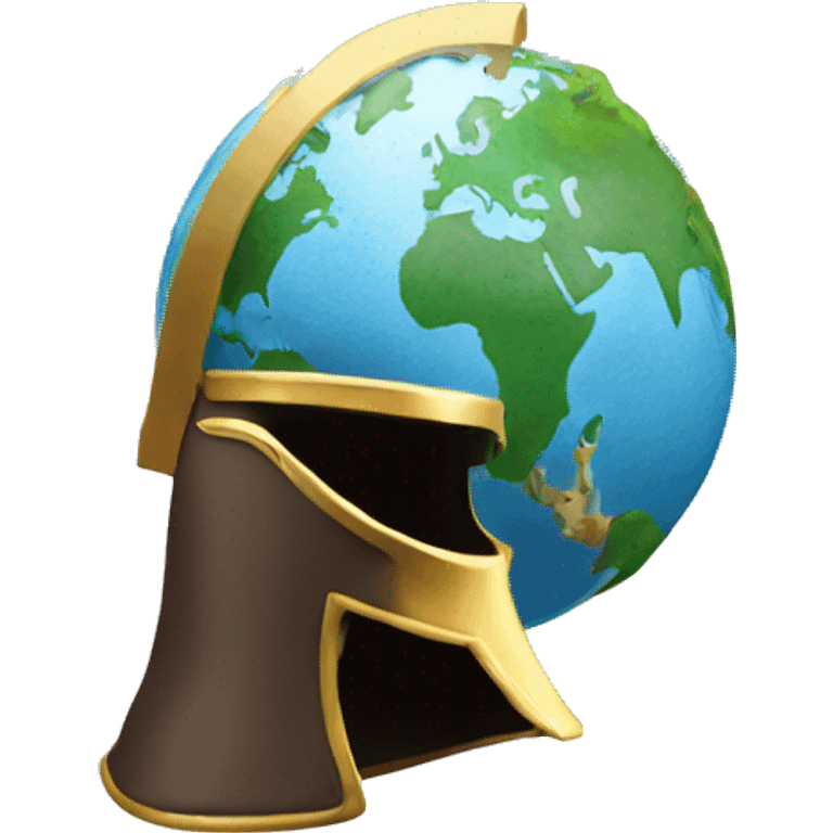 earth with roman helmet saluting emoji