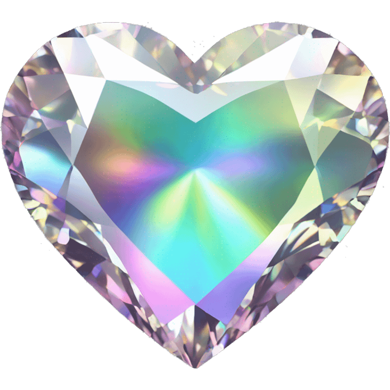 Heart shaped 56-carat iridescent diamond emoji