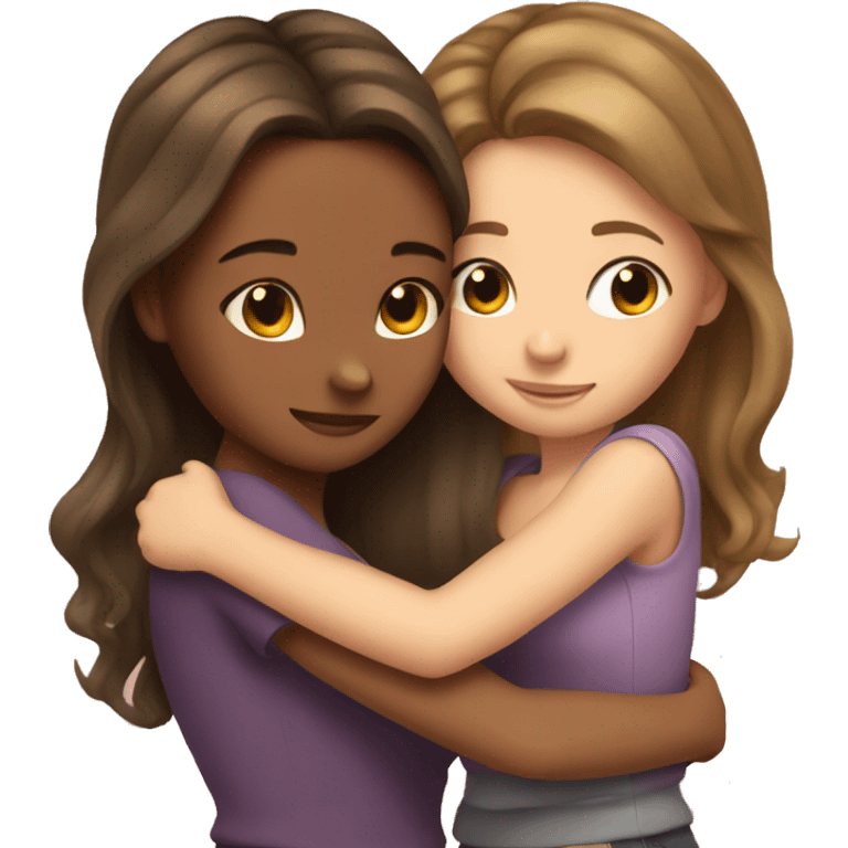 Girl best friends hugging  emoji