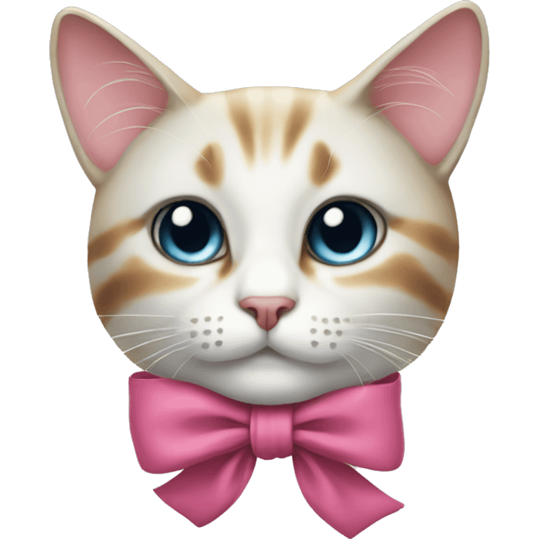 cat with coquette bow emoji