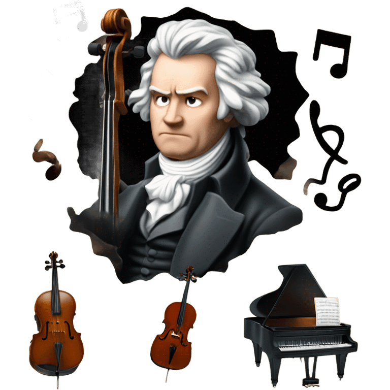 Beethoven explosion banjo cello piano emoji