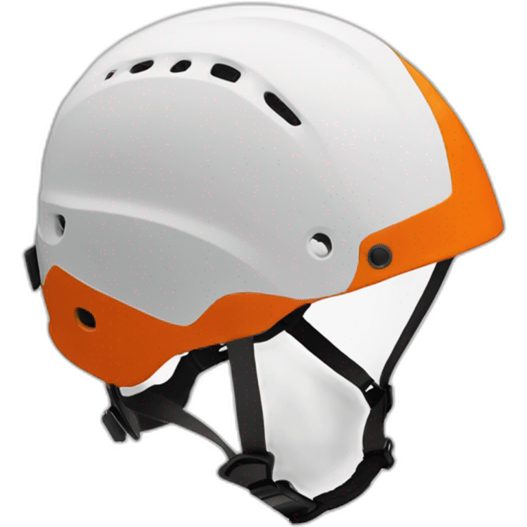 Climbing helmet white and orange emoji