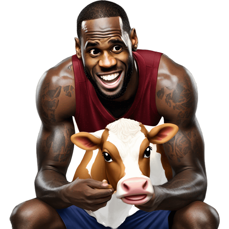 lebron eating cow emoji