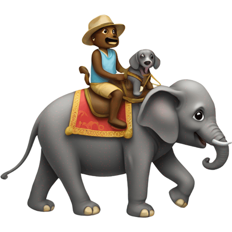 Dog riding an elephant  emoji