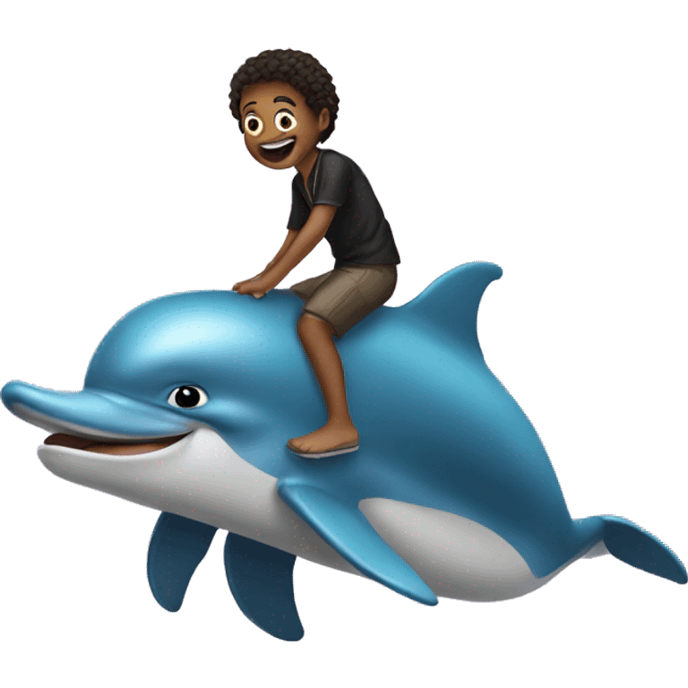 A midget riding a dolphin emoji