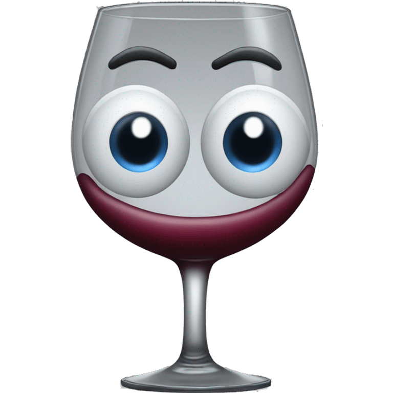 Wine glass with eyes and mouth emoji