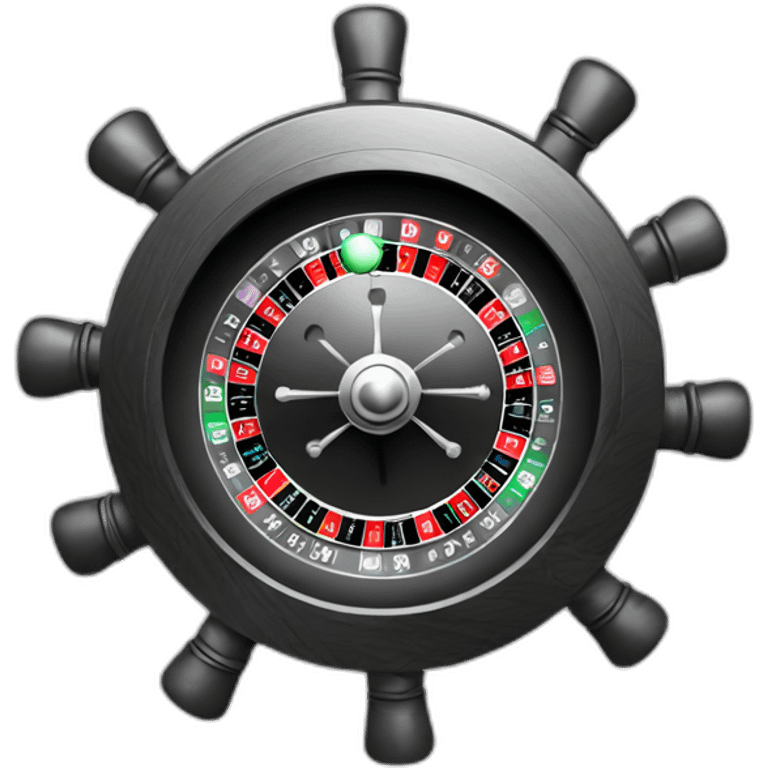 Casino roulette monocromatic emoji