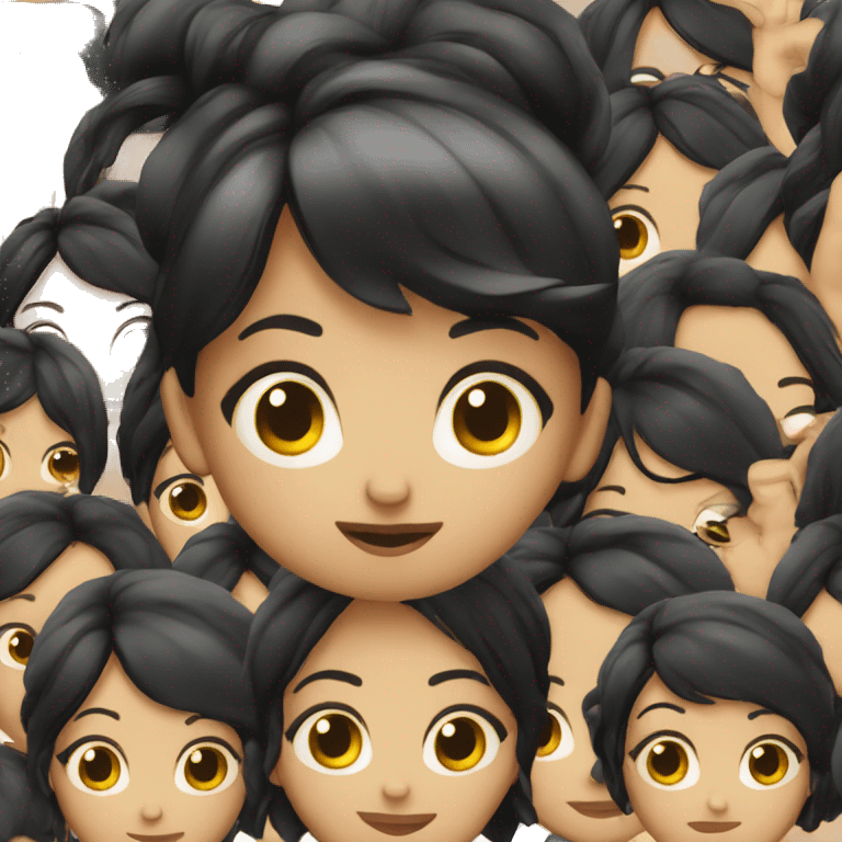 Funny girl black hair emoji