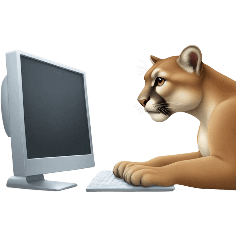 Cougar on a computer emoji