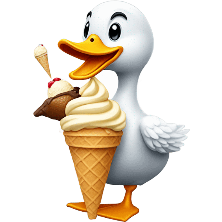 duck eating ice cream emoji