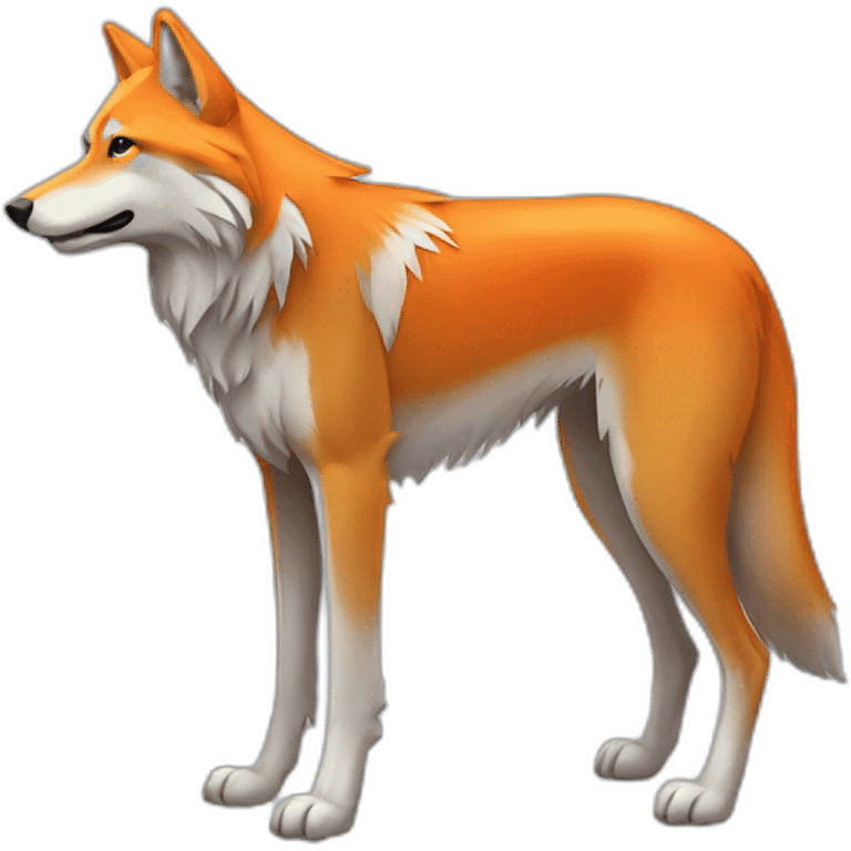 long legged wolf and orange emoji