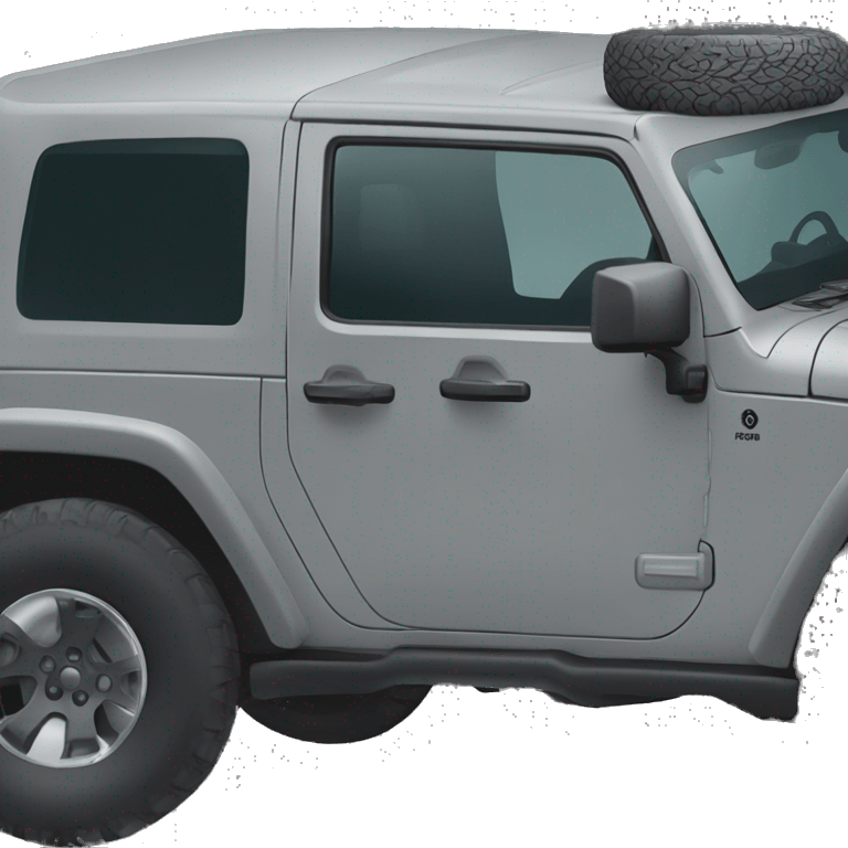 Jeep rubicon grey with a dragon on the door emoji