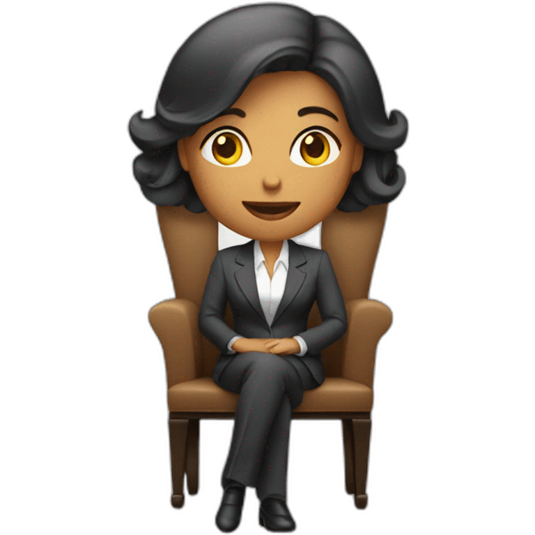 women in suit sitting on a chair  emoji