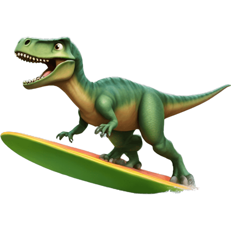 Dinosaur surfing  emoji