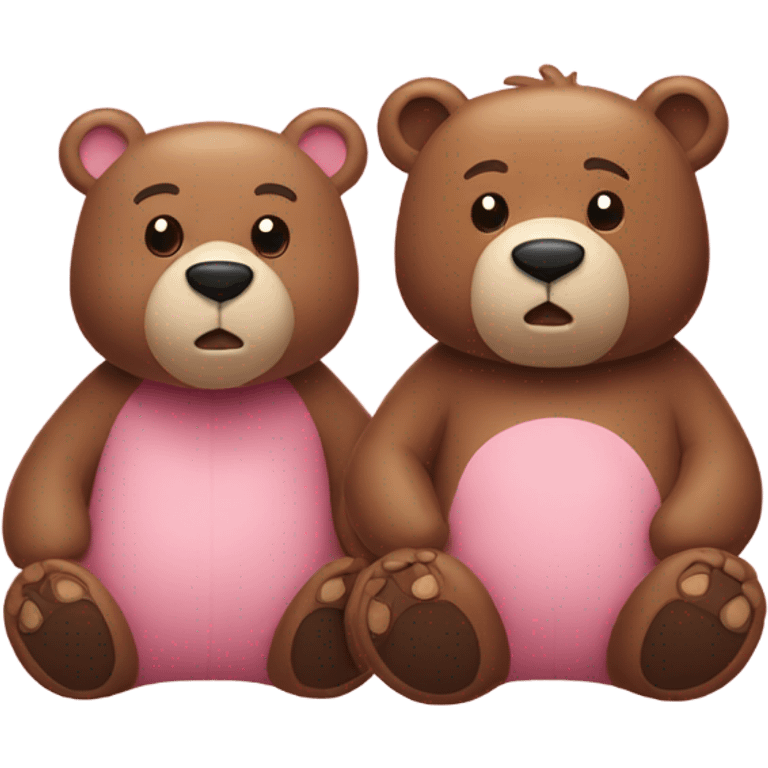 Pink bear and brown bear dating emoji