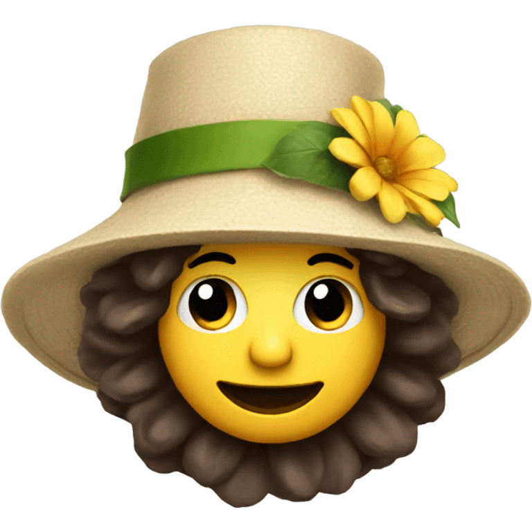 A flower with a hat emoji