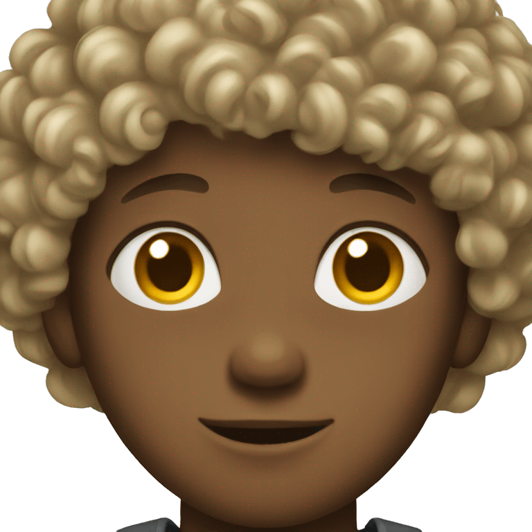 Boy with a curly short hair emoji