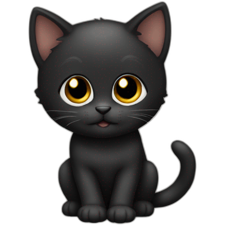 black kitten emoji