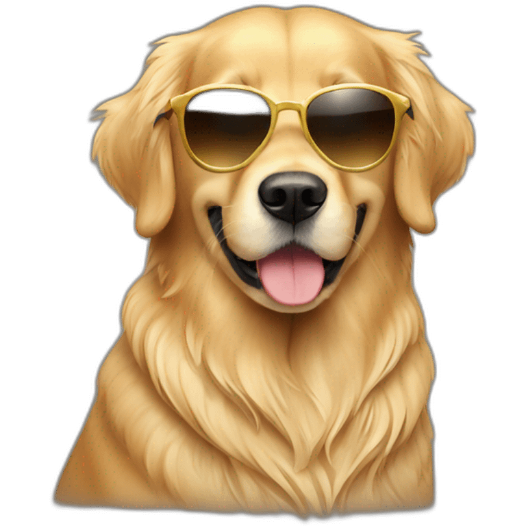 Golden retriever con gafas emoji