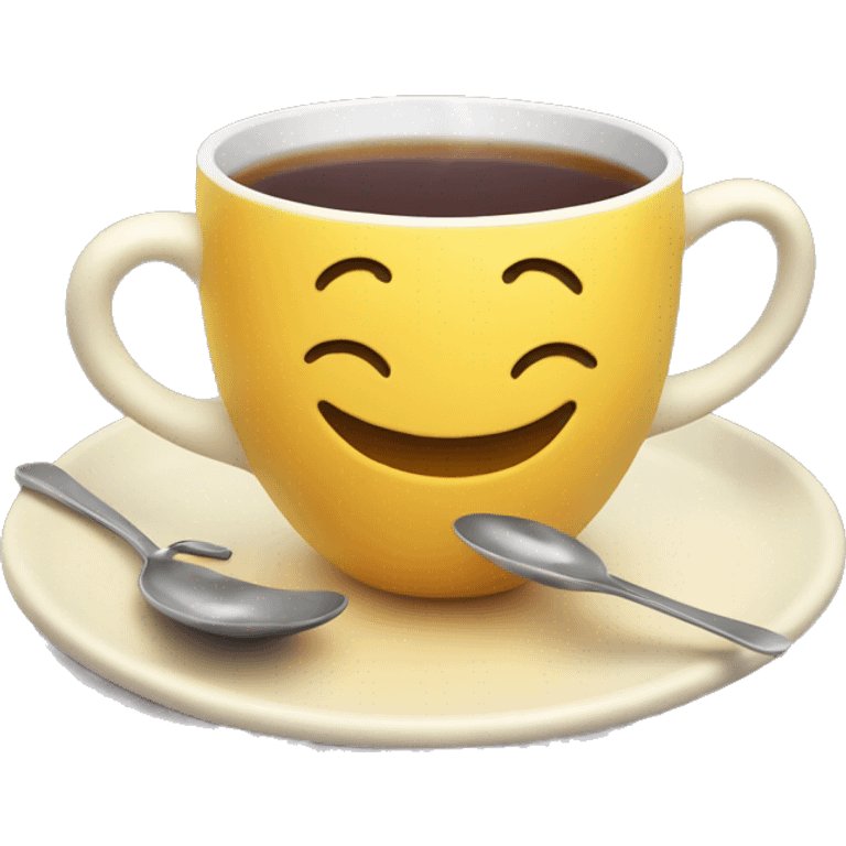 Smiley face sipping a cup of tea emoji