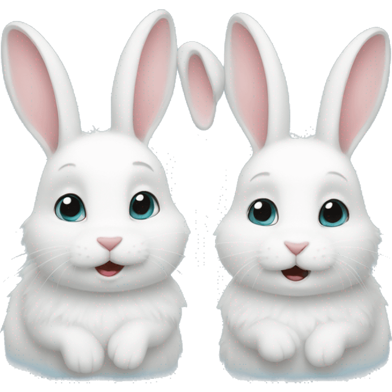 Two white rabbits emoji