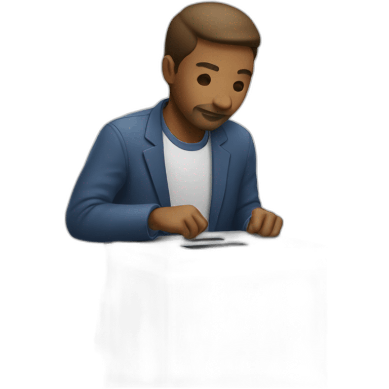 Man placing vote emoji