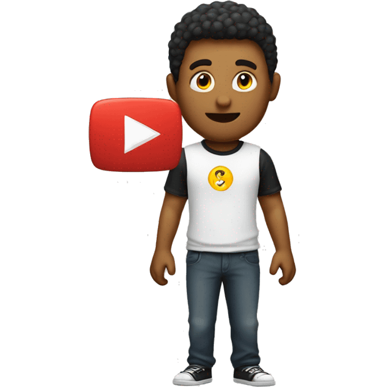 Guy with youtube sign on his shirt  emoji