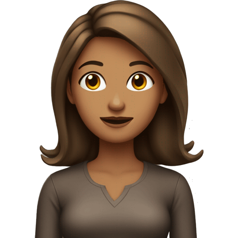 mujer piel clara con pelo corto color marron emoji