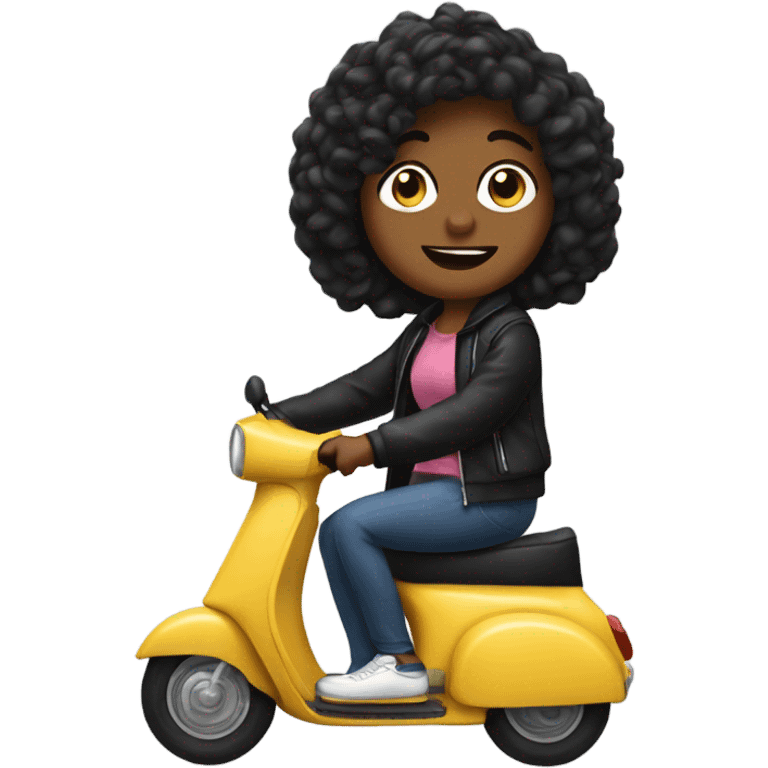 Kirstie on a scooter emoji