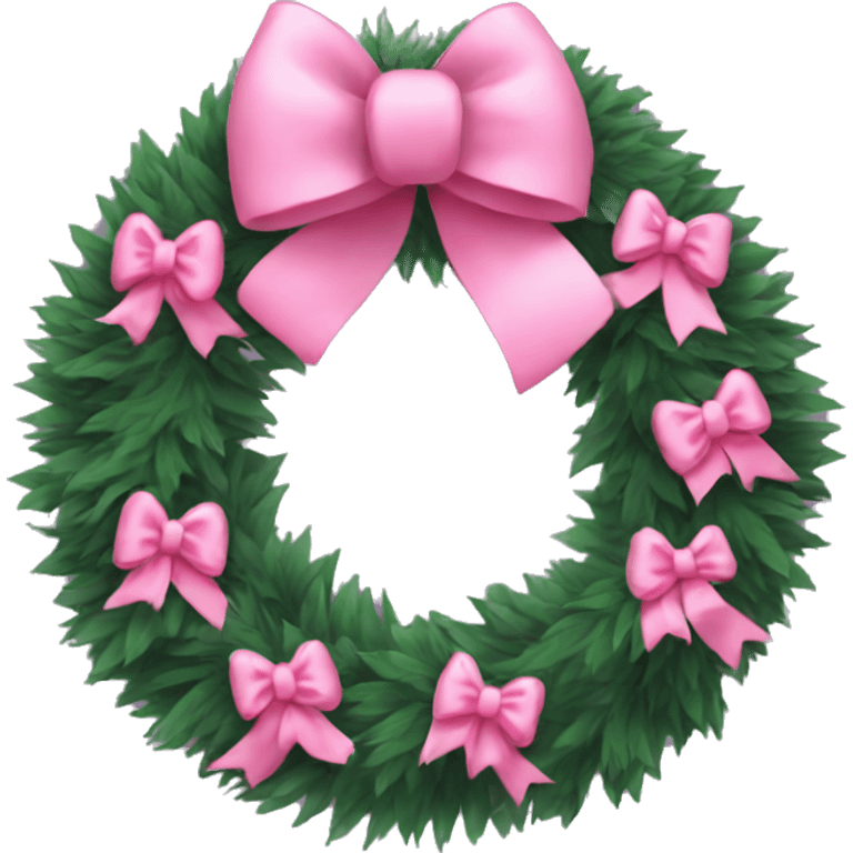 wreath with pink bows christmas mood emoji