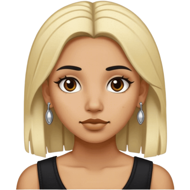 Mexican girl with piercings and black and blonde hair emoji