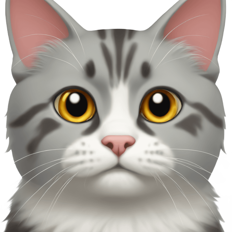 three colored gray red white scottish cat emoji