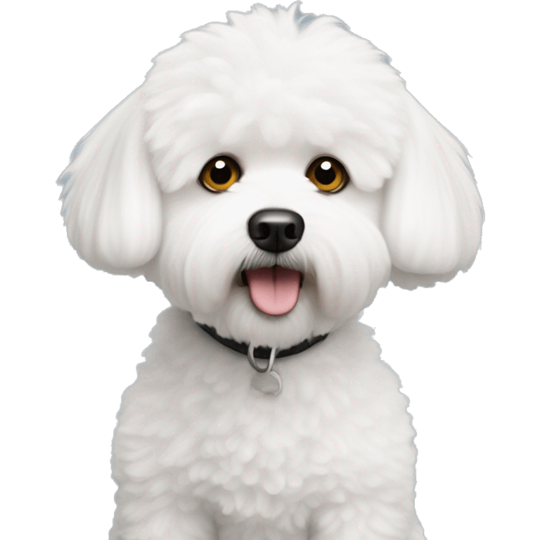 A little confused white bichon frise dog emoji