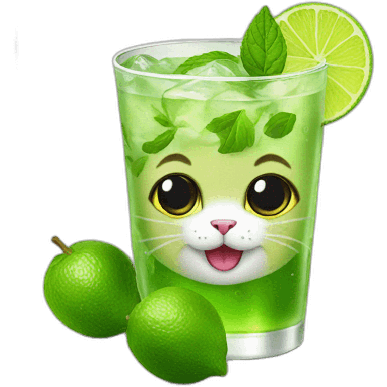 Cat drink mojito  emoji